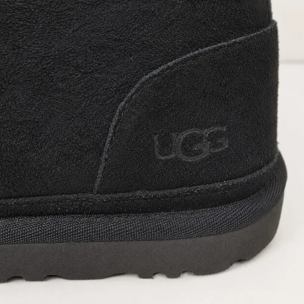 UGG Neumel Suede Chukka Boots Black Wool Lined Men's US 12